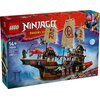 Pudełko zestawu LEGO Ninjago Dragons Rising z modelem statku i postaciami na tle nieba. Na opakowaniu widnieje napis: "14+, 71848, The Temple Bounty, 2387 pcs" oraz logo LEGO.