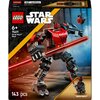 Pudełko zestawu LEGO z serii Star Wars, przedstawiające mecha Dartha Maula z czerwonym mieczem świetlnym. Na opakowaniu widnieje napis: "LEGO Star Wars 6+ 75411 Darth Maul Mech 143 pcs".