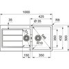Zlewozmywak półtorakomorowy z ociekaczem FRANKE Sirius S2D 651-100 143.0618.681 Onyx 50x100 Komora 1 350 x 432 x 200 mm