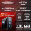 Komputer MAD DOG Powered by MSI F321R-A02DR32 R7-7700 32GB RAM 1TB SSD GeForce RTX5070 DLSS 4 Wi-Fi Procesor AMD Ryzen 7 7700