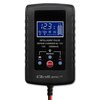 Czarna inteligentna ładowarka z wyświetlaczem pokazującym wartości "12.3 V" oraz "6V 12V", z tekstem "INTELLIGENT PULSE REPAIR CHARGER 6V 12V 15000mA" poniżej. Na dole widoczne jest logo "Qoltec" oraz przycisk "MODE".