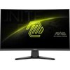Monitor z zakrzywionym ekranem wyświetla grafikę z neonowym logo i napisem "MAG MSI ARSENAL GAMING". Na dolnej ramce widoczne jest logo "msi".
