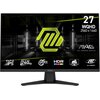 Monitor z wyświetlaczem prezentującym grafikę z neonowym logo i specyfikacjami: "27 WQHD 2560 x 1440", "RAPID IPS", "240Hz", "0.5ms GTG", "HDR READY", "AI-VISION". Widoczne logo "MSI" oraz napis "MAG MSI ARSENAL GAMING".