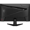 Czarny monitor z tyłu, z geometrycznymi wzorami na obudowie i logo smoka po jednej stronie. Monitor jest zamontowany na podstawce o nowoczesnym designie.