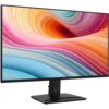Monitor z cienkimi ramkami wyświetla kolorową grafikę z falistymi wzorami w odcieniach pomarańczowego, różowego, niebieskiego i szarego. Na podstawie monitora widoczne jest logo "MSI".