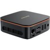 Czarny, kompaktowy komputer z miedzianym akcentem na górnej krawędzi, z widocznymi portami LAN, HDMI, USB oraz logo "Blackview" na górnej powierzchni. Na bocznej ściance znajdują się otwory wentylacyjne.