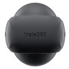 Czarna osłona obiektywu z widocznym napisem "Insta360" na środku. Produkt ma zaokrąglony kształt i gładką powierzchnię.