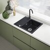 Zlewozmywak jednokomorowy z ociekaczem FRANKE Orion OID 611-62 143.0702.689 Onyx 50x62 + Bateria Pola Onyx Szerokość [cm] 62