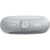 Szary radiobudzik o zaokrąglonym kształcie z widocznymi przyciskami na przednim panelu, w tym przyciskiem Bluetooth, centralnym pokrętłem oraz przyciskiem z ikoną słońca. Urządzenie ma teksturowaną powierzchnię i minimalistyczny design.