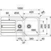 Zlewozmywak półtorakomorowy z ociekaczem FRANKE Spark SKX 651 101.0497.695 Stalowy 50x100 Komora 1 340 x 420 x 160 mm