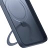 Na zdjęciu znajduje się czarne etui do telefonu z funkcją stojaka, które ma okrągły wzór na tylnej części. W dolnej części widoczny jest mały symbol z literami "HHC".