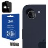 Na zdjęciu widoczna jest nakładka na obiektyw aparatu oraz opakowanie z napisem "3mk Protection Lens Pro™ Protection for iPhone". Obok znajduje się fragment telefonu z zamontowaną nakładką na obiektyw.