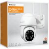 Pudełko z kamerą zewnętrzną i wewnętrzną Wi-Fi marki Denver, model IOC-224, z widocznym napisem "Outdoor Wi-Fi IP camera with 2mpixel CMOS sensor and Tuya compatible". Na dole znajdują się ikony: WiFi, Full HD, IR LED, Motion Detection, Built-in Speaker a