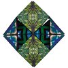 Na zdjęciu widoczne są magnetyczne puzzle SHASHIBO Elements 021-SHA05EM, składające się z 36 elementów, ułożone w kształt przypominający diament, z wzorami przedstawiającymi drzewa i krajobrazy. Kolory dominujące to zieleń, niebieski i brązowy, tworzące s