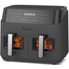 Air Fryer Frytkownica beztłuszczowa TURBOTRONIC TT-DAF6W z podwójnym koszem Szary Pokrywa Z podglądem