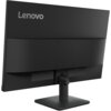 Czarny monitor z logo "Lenovo" na tylnej obudowie, zamontowany na prostokątnej podstawie. Obudowa ma gładką powierzchnię z widocznymi otworami montażowymi.