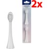 Oryginalna końcówka do szczoteczki CONCEPT Kids ZK0062 (2 szt.) (Delikatne czyszczenie) jest przedstawiona obok opakowania zawierającego dwie białe końcówki. Na opakowaniu widnieje napis: "concept Toothbrush Heads ZK6010, ZK6020 2 pcs Medium size ZK0062" 
