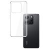 Przezroczyste etui 3MK Armor Case jest pokazane obok smartfona Xiaomi Redmi Note 14 4G, którego tył jest czarny z trzema widocznymi obiektywami aparatu. Na dole telefonu widnieje napis "Redmi".
