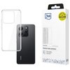 Przezroczyste etui na telefon znajduje się obok smartfona z trzema aparatami, a obok nich widoczny jest biały karton z logo "3mk" oraz napisami "Armor Case" i "Premium back protection". Na opakowaniu znajduje się również żółta naklejka z napisem "Military