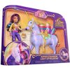 Opakowanie przedstawia lalkę z kolorowymi włosami oraz jednorożca z tęczową grzywą i złotym rogiem. Na opakowaniu widnieje logo "Unicorn Academy" oraz napis "Sophia & Rainbow Light-Up Wildstar", a także ostrzeżenie o ryzyku zadławienia i informacja o wyma