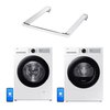 Pralka SAMSUNG WW80CGC04DAH AI Energy EcoBubble 8kg 1400 obr + Suszarka SAMSUNG DV5000D DV90DG52A0AH z pompą ciepła Optimal Dry + Łącznik SAMSUNG SKK-5EW