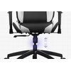 Biało-niebieski fotel gamingowy z serii Racing S-Line SL2000 marki Vertagear, z widocznym logo na zagłówku. Fotel posiada ergonomiczny kształt z podłokietnikami i poduszką lędźwiową, a tło stanowi jasna siatka.