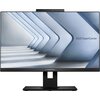Monitor komputera wyświetla grafikę z niebieskimi, geometrycznymi kształtami i napisem "ASUS ExpertCenter". Na dolnej ramce monitora widoczne jest logo "ASUS ExpertCenter".
