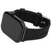 Obraz przedstawia czarny smartwatch z widocznym tyłem koperty, na którym znajduje się logo "BLOW" oraz oznaczenia modelu i certyfikaty CE i RoHS. W prawym górnym rogu znajduje się powiększenie zbliżenia na zapięcie paska zegarka.