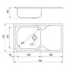 Zlewozmywak DEANTE Techno ZMU 0110 Satyna Komora 1 370 x 350 x 150 mm
