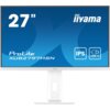 Monitor o białej ramce z niebieskim ekranem, na którym widnieje tekst: "27” ProLite XUB2797HSN" oraz logo "iiyama". Na ekranie znajdują się także ikony z napisami "IPS" i "USB-C".