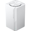 Biały, sześciokątny router z napisem "xiaomi Mesh System AC1200" na jednej z jego ścianek. Na górze urządzenia znajduje się okrągły, wypukły element, a na przedniej części widoczny jest pionowy pasek z niebieskim wskaźnikiem.