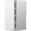 Przedstawiony jest biały, prostokątny router z pionowymi otworami wentylacyjnymi na przedniej części obudowy. Produkt ma minimalistyczny design i gładką powierzchnię.