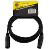 Czarny kabel XLR męski - XLR żeński o długości 3 metrów, zapakowany w opakowanie z napisem "BlackBird Professional DMX cable" oraz kodem kreskowym. Na opakowaniu widnieje również oznaczenie "DMX030E".