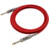 Czerwony kabel o długości 5 metrów z dwoma wtykami Jack 6.3 mm, z szarymi osłonami, na których widnieje napis "BlackBird".