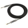 Czarny kabel o długości 3 metrów z plecionym wzorem, zakończony dwoma wtykami Jack 6.3 mm, z napisem "BlackBird" na szarych osłonach wtyków.