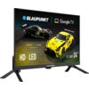 Telewizor BLAUPUNKT 24WGC5500S 24" LED Google TV z wyświetlonym obrazem dwóch samochodów wyścigowych na torze, z logo BLAUPUNKT i Google TV w górnej części ekranu. Na ekranie widoczne są napisy: "IRON LYNX Motorsport Lab", "HD | LED", "Series WGC5500 24""