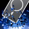 Etui w kolorze białym z okrągłym wzorem na środku, otoczone niebieskimi, rozpryskującymi się elementami. Na etui widoczny jest napis "SAMSUNG".