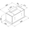 Schematyczny rysunek przedstawia wymiary okapu kuchennego w formie prostokątnego bloku z zaznaczonymi wymiarami: 560 mm, 220 mm, 90 mm, 271 mm, 242 mm, 290 mm i 598 mm. Linie przerywane wskazują na wewnętrzne elementy konstrukcji.