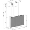 Schematyczny rysunek okapu kuchennego z wymiarami: szerokość 900 mm, głębokość 260 mm, wysokość regulowana od 1080 mm do 1390 mm. Widoczne są również wymiary poszczególnych elementów: 500 mm, 460 mm, 480 mm, 255 mm, 203 mm oraz zakres 140-450 mm.