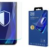 Opakowanie produktu "3mk FlexibleGlass Pro" jest w kolorze niebieskim z białym logo 3mk i napisem "FlexibleGlass Pro™ Feel the power". Na opakowaniu znajduje się również grafika telefonu z nałożonym szkłem oraz złoty symbol z napisem "Unbreakable Glass".