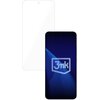 Przezroczyste szkło ochronne jest umieszczone obok smartfona z ciemnym ekranem, na którym widnieje logo "3mk". Produkt to "Szkło hybrydowe 3MK FlexibleGlass Lite do Oppo Reno 14".