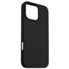 Czarne etui na telefon z wycięciem na aparat i przyciski, wykonane z gładkiego materiału. Produkt jest przeznaczony do modelu Apple iPhone 16 Pro Max i obsługuje technologię MagSafe.