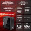 Komputer MAD DOG ENDORFY500AIR-A30WB32WP R5-7500F 32GB RAM 1TB SSD GeForce RTX5060Ti DLSS 4 Wi-Fi Windows 11 Professional Procesor AMD Ryzen 5 7500F