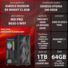 Komputer MAD DOG DIAXID605-A20WR64WP R5-7600 64GB RAM 1TB SSD Radeon RX9060XT Wi-Fi Windows 11 Professional Procesor AMD Ryzen 5 7600