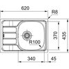Zlezozmywak jednokomorowy z ociekaczek FRANKE Spark SKN 611-62/44 101.0712.227 Stal szlachetna 43.5x62 Wykonanie Stal szlachetna