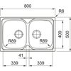 Zlewozmywak dwukomorowy FRANKE Spark SKX 620-34-34/80 101.0712.234 Stal szczotkowana 50x80 Wykonanie Stal szlachetna