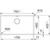 Zlewozmywak jednokomorowy FRANKE Maris MRG 110-72 125.0687.261 Onyx 43.3x75.3 Wykonanie Fragranite