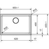 Zlewozmywak jednokomorowy FRANKE Maris MRG 110-62 125.0687.257 Onyx 43.3x65.3 Wykonanie Fragranit