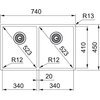 Zlewozmywak dwukomorowy FRANKE Box BXX 220/120 34-34 127.0370.188 Stal szczotkowana 74x45 Typ Montowany na równi z blatem