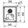 Zlewozmywak jednokomorowy FRANKE Box BXX 210/110-34 127.0453.653 Stal szczotkowana 38x45 Wykonanie Stal szlachetna